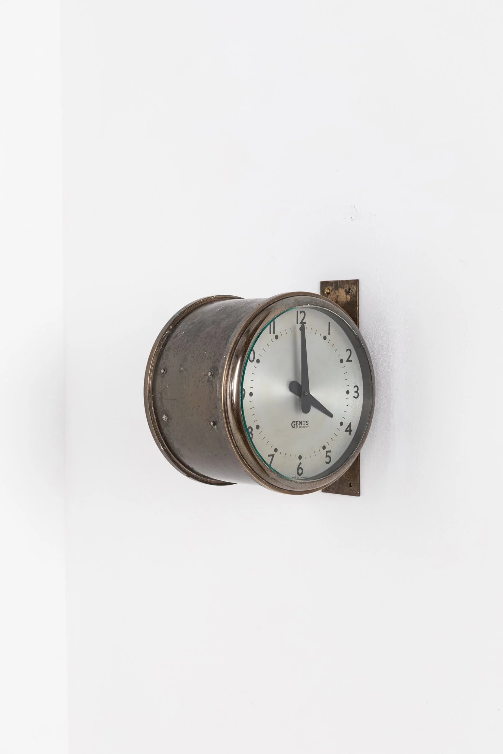 Brass Double Sided Gents of Leicester Clock — Antiques Workshop